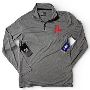 Houston Rockets NBA Ultra Game 1/4 Zip Pullover Mens Size M Gray Activewear NWT